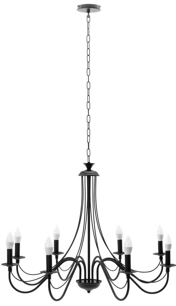 Toolight - Závesné svietidlo 8xE14 60W APP210-3CPR, čierna, OSW-08147