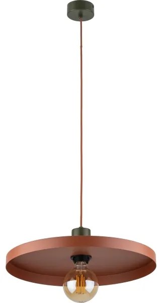 Luster na lanku SILA 1xE27/15W/230V pr. 40 cm tehlová/zelená