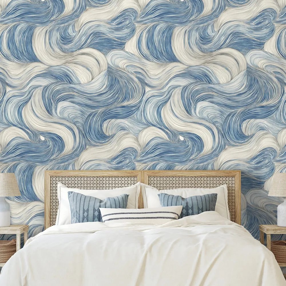 Fototapeta modré vlny v pohybe