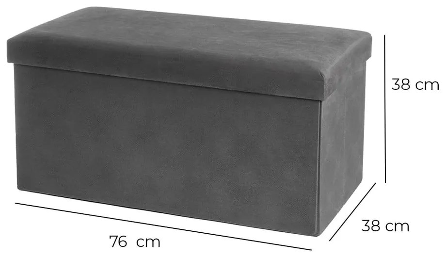 Tmavosivý zamatový taburet Estela – Casa Selección