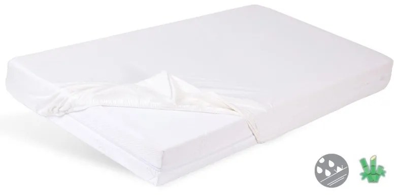 Nepremokavé bambusové prestieradlo, 120x60 cm, biele