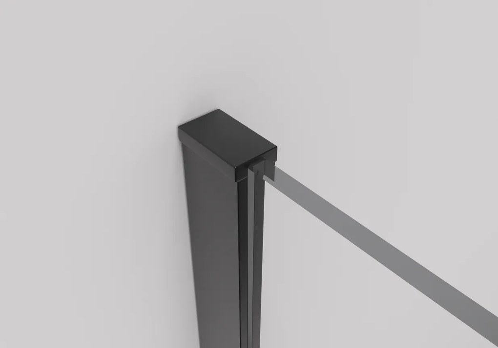 Cerano Onyx, sprchová zástena Walk-in 160x200 cm, 8mm číre sklo, čierny profil, CER-CER-426379