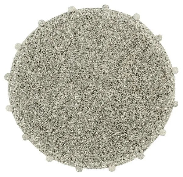 Svetlozelený prateľný ručne tkaný bavlnený detský koberec ø120 cm Bubbly Olive – Lorena Canals