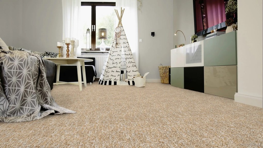 Lano, Metrážny koberec Malmo 2554, na mieru, šíře 4m,5m, oranžová, filc, obývacia izba