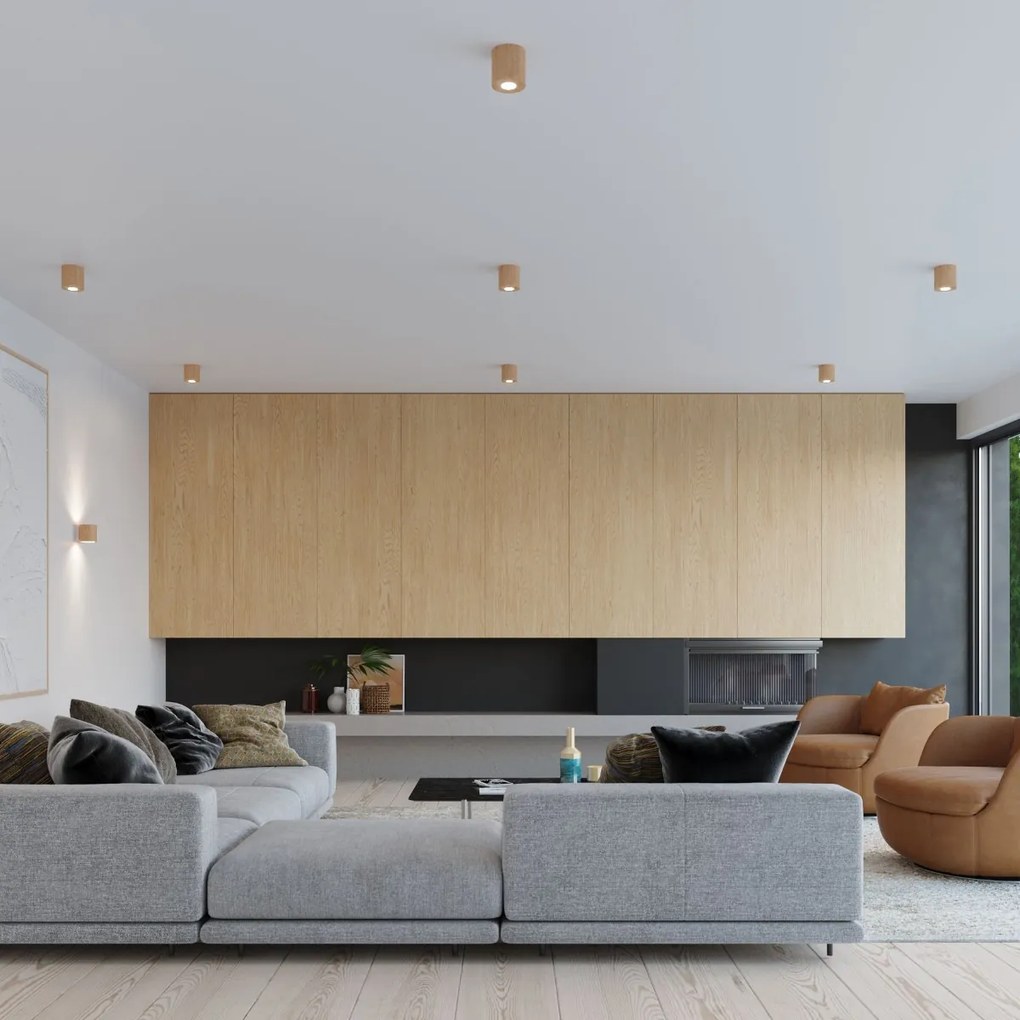 Nástenné svietidlo Orbis, 1x drevené tienidlo