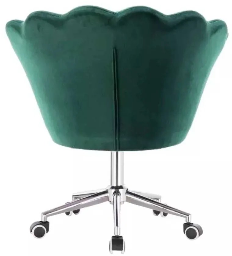 LuxuryForm DESIGN Kreslo FREY VELUR na striebornej podstave s kolieskami - zelené