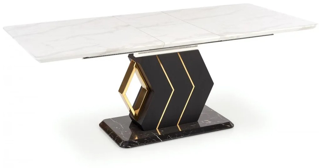 Rozkladací jedálenský stôl Vincenzo 160/200 cm biely mramor