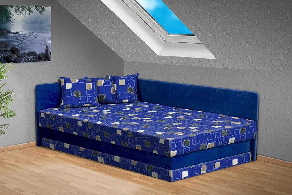 Nabytekmorava Čalúnená posteľ Robin 120x200 cm farba čalúnenia: modrá