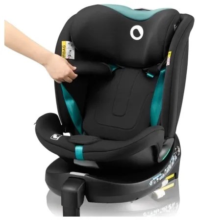 Lionelo - Autosedačka s otočnou základňou NAVY i-Size 40-150 cm čierna/tyrkysová