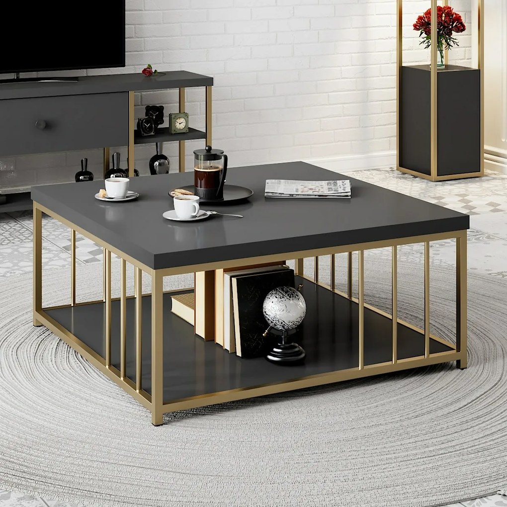 Konferenčný stolík Zenn Anthracite and Goldfarbe