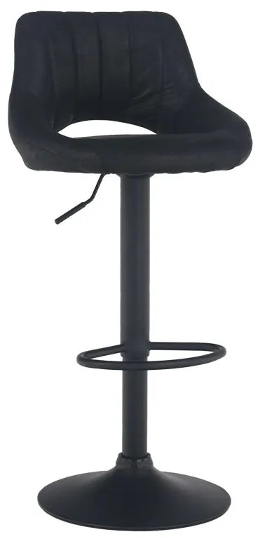 Kondela Barová stolička, LORASA, čierna látka s efektom brúsenej kože
