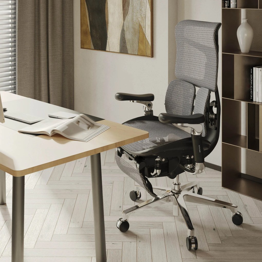Ergonomická kancelárska stolička s podnožkou Premium Normal Size, čierna: Diablo V-Kinetic