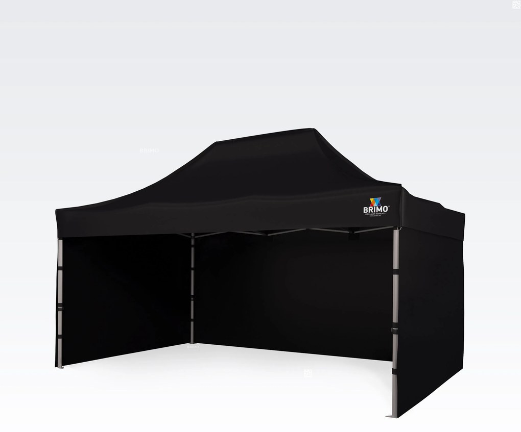 BRIMO Nožnicový párty stan EXCLUSIVE ALU 3x4,5 m s 3 stenami čierny