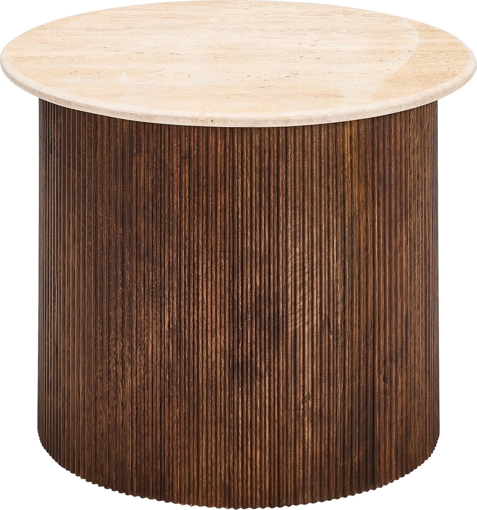 XXXLutz KONFERENČNÝ STOLÍK, tmavohnedá, béžová, drevo, kameň, 60/60/45 cm Livetastic - Stolíky do obývačky - 002641002001