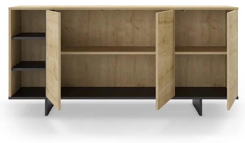 Nízka komoda v dekore duba v prírodnej farbe 170x80 cm Cequoia – Marckeric