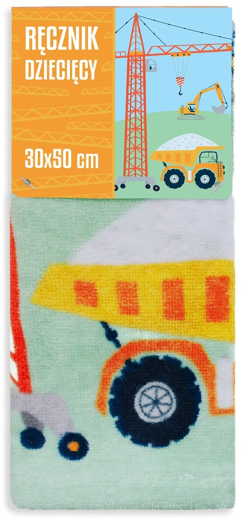 DETSKÝ FROTÉ UTERÁK EXCAVATOR 30X50 CM VZOROVANÁ