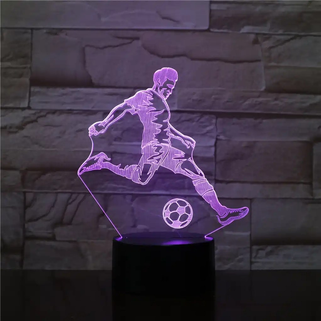 3Dmix 3DL-BTC042 – 3D LED nočná lampa - Futbalista (Bluetooth reproduktor - farba čierna)