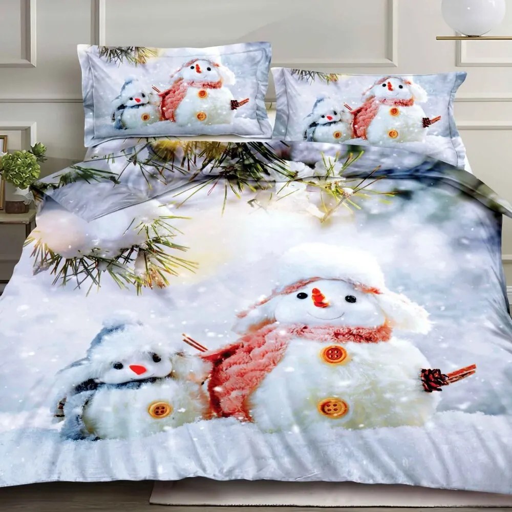 Posteľné obliečky KRISMAS SNOWMAN 7-dielna sada 140x200 cm