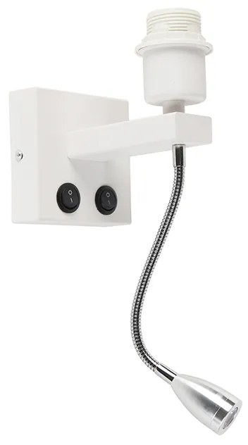 Moderná nástenná lampa biela s flexibilným ramenom - Brescia Combi