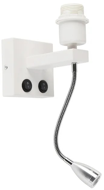 Moderná nástenná lampa biela s flexibilným ramenom - Brescia Combi