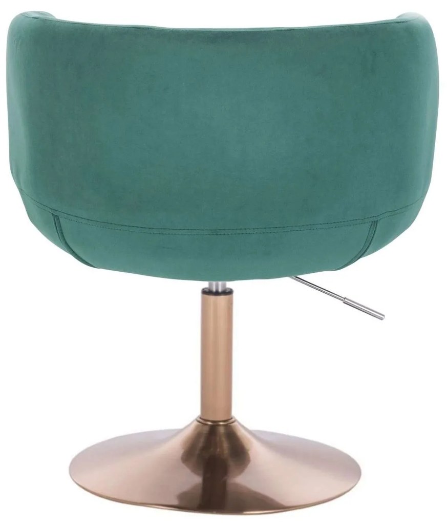 LuxuryForm DESIGN Kreslo MONTANA VELUR na zlatom tanieri - zelené