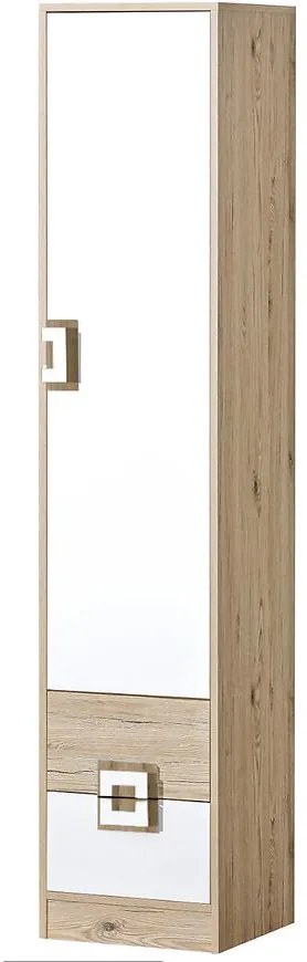 Vitrína Nico 40 biela/svetlý dub nr-5