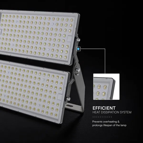 LED reflektor 500 W/230 V, 4000 K, IP65, šedý