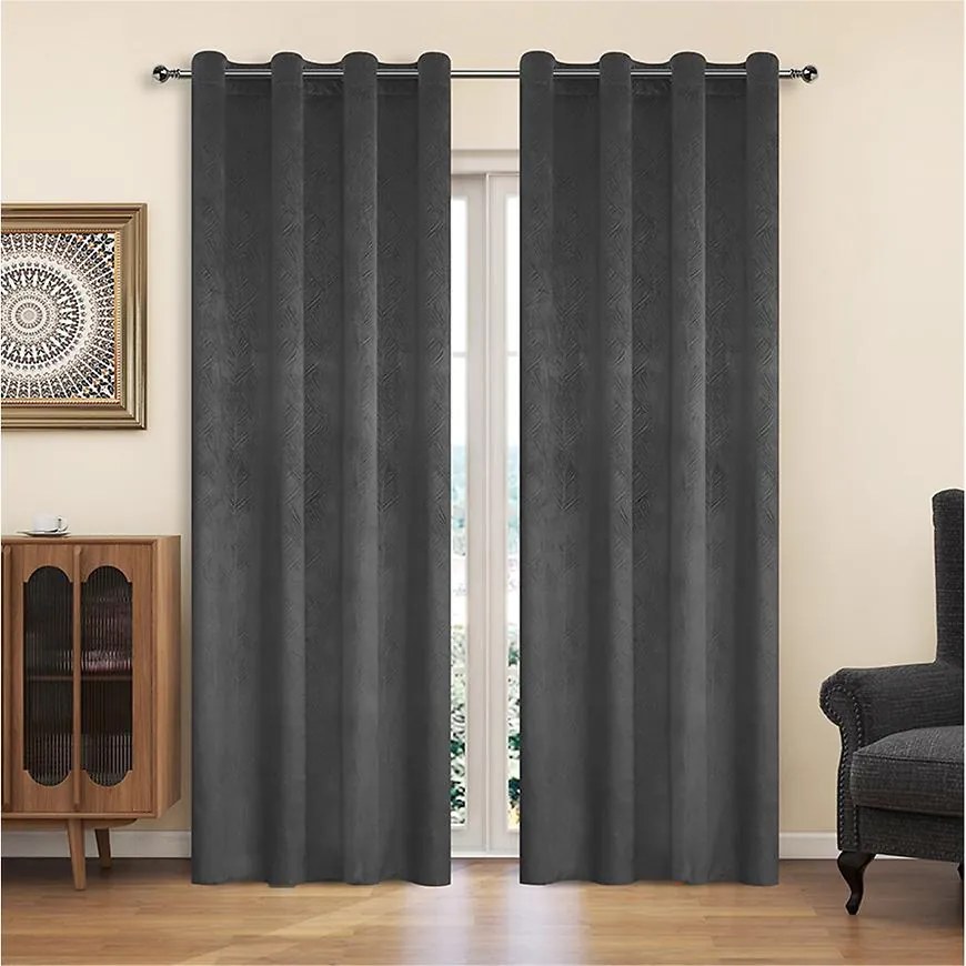 Záves na krúžkoch YC11940/200G/117/140x250 cm sivý