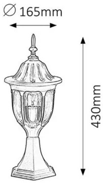 Rabalux MILANO1 záhradný stĺpik - lampáš 8343