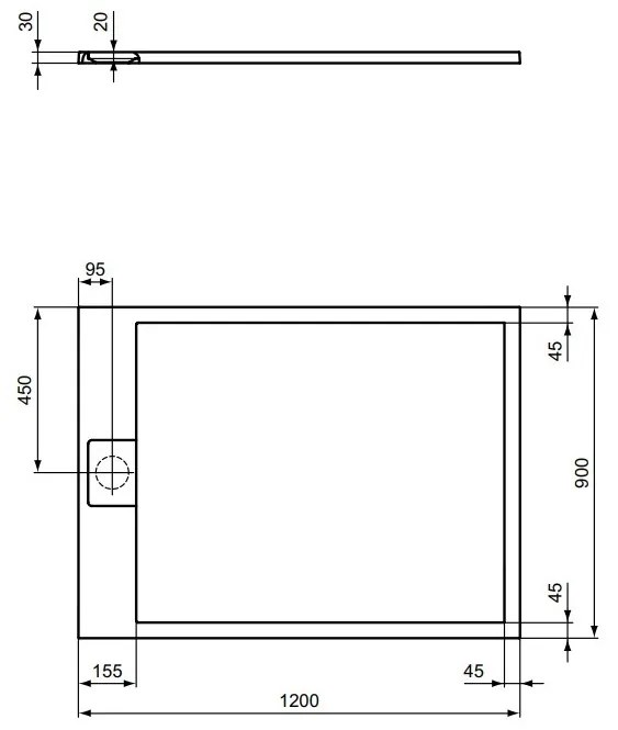 Ideal Standard UltraFlat i.life - Sprchová vanička 1200x900 mm, biela T5221FR