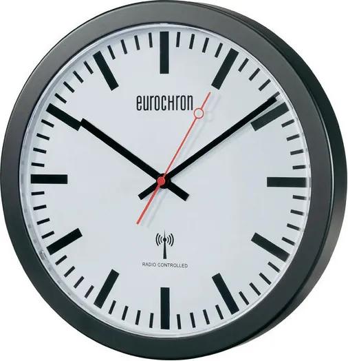 Nástenné DCF hodiny Eurochron EFWU 3600, čierne 30 cm | BIANO