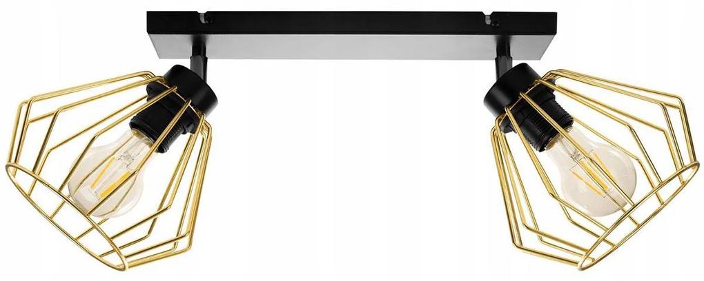 Bodové svietidlo Nuvola 1, 2x zlaté drôtené tienidlo, (výber z 2 farieb konštrukcie - možnosť polohovania)