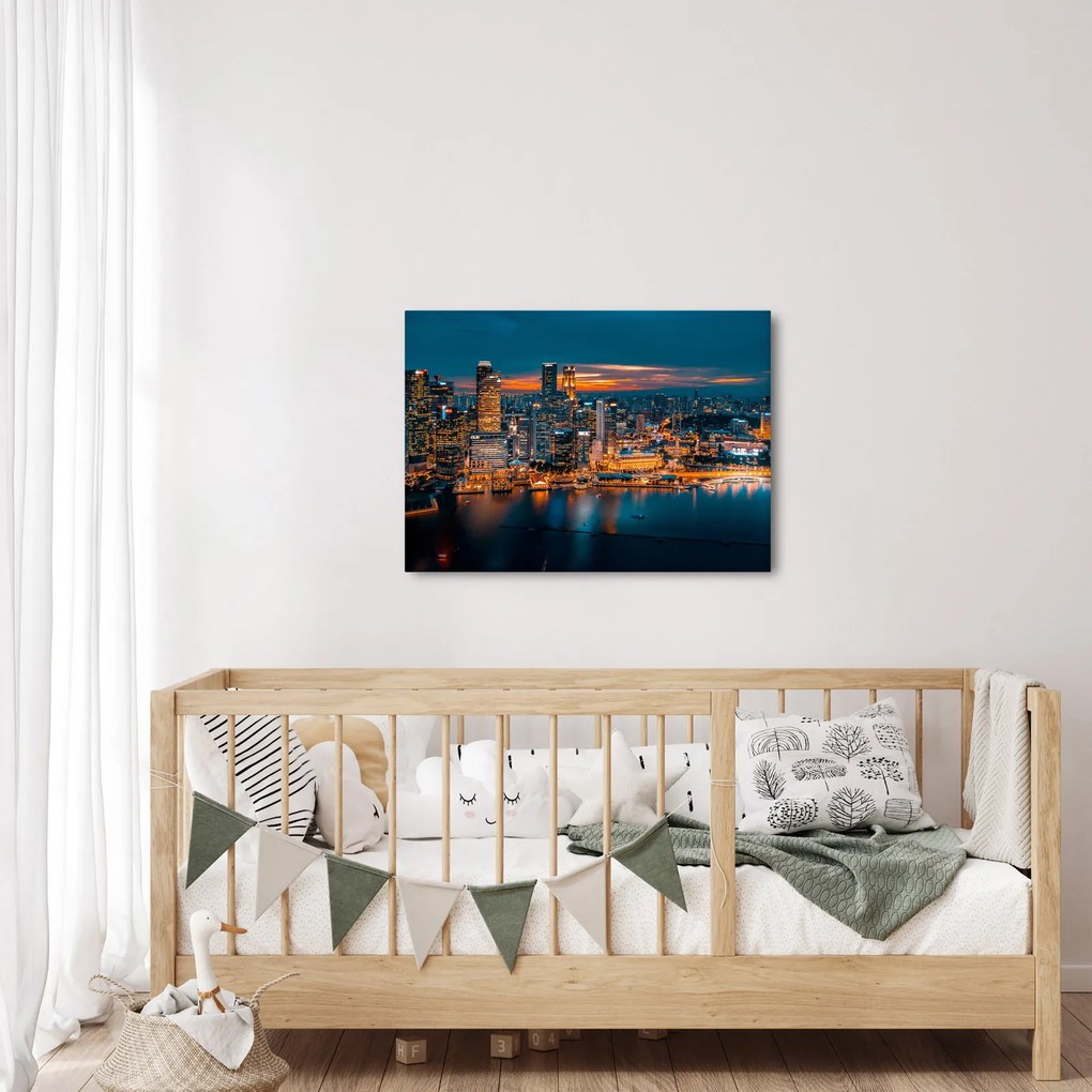 Obraz nočného mesta (70x50 cm)