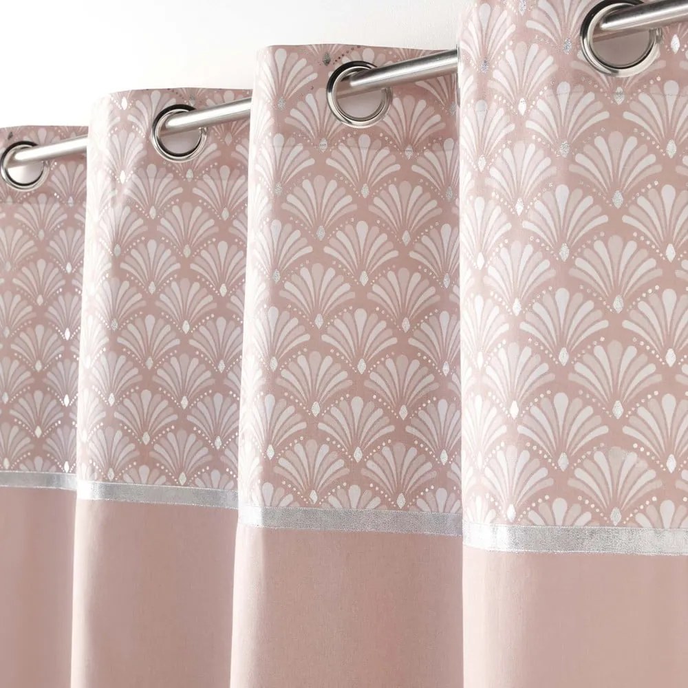 Svetloružový bavlnený záves 140x240 cm Artchic – douceur d'intérieur