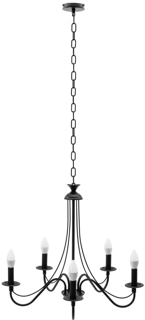 Toolight - Závesné svietidlo 5xE14 60W APP210-3CPR, čierna, OSW-08146
