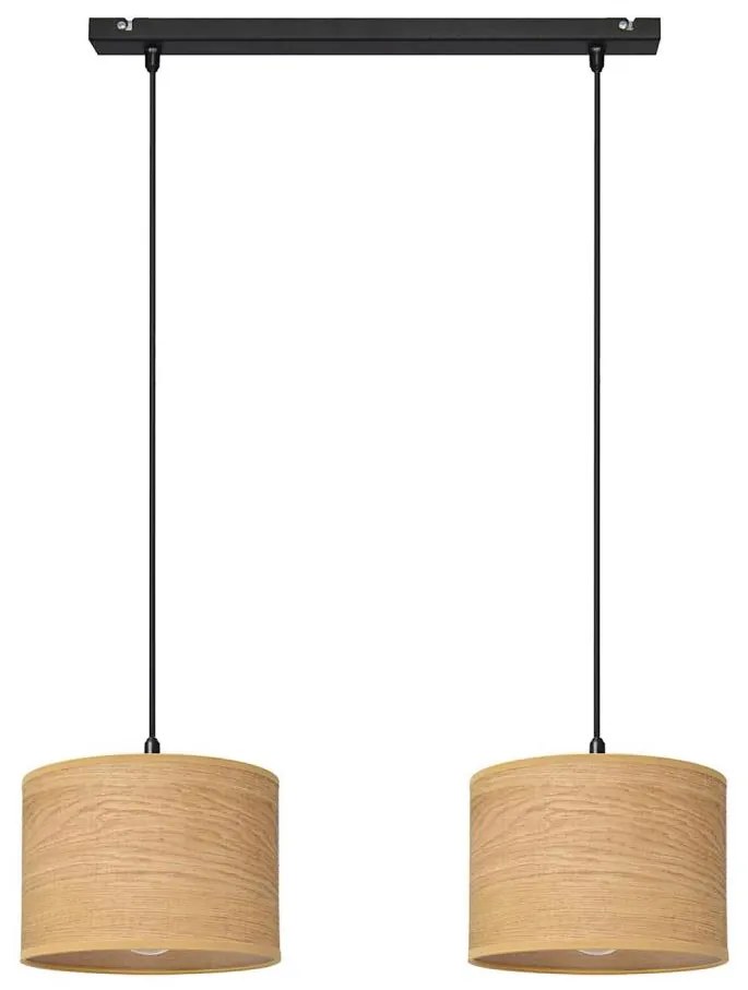 Luster na lanku ALBA 2xE27/15W/230V hnedá/čierna