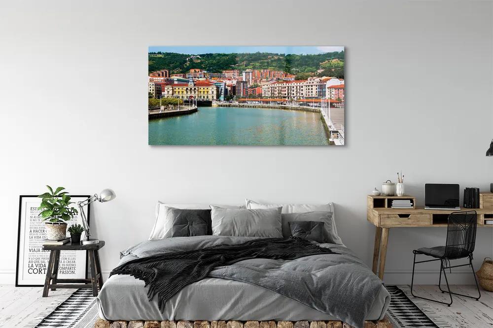 Obraz na akrylátovom skle Španielsko mesto horské rieky 140x70 cm