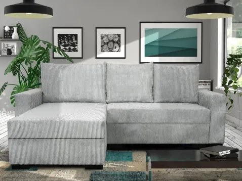 Rohová sedacia súprava Soria, svetlo šedá štruktúrovaná látka%