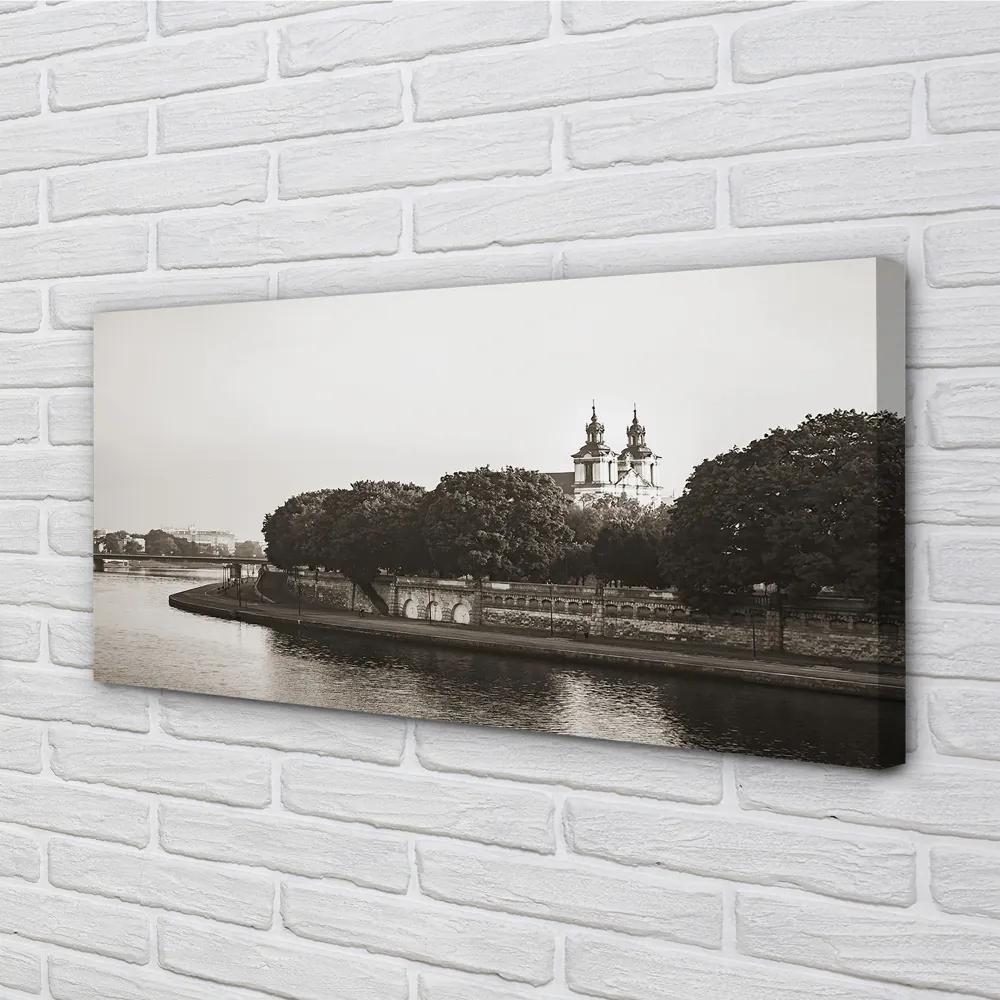 Obraz na plátne Krakow River bridge 100x50 cm