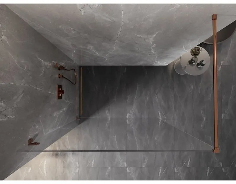 Mexen Lunar sprchová stena ľavá 80 x 200 cm, 8mm číre sklo, ružové zlato, 830-080-000-60-00-L