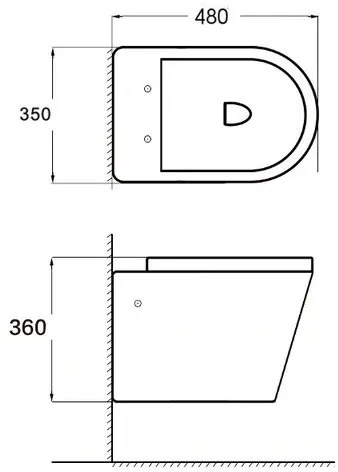 Mexen Rico závesné wc Rimless a závesný bidet, čierna matná - 35724885 + 30721085