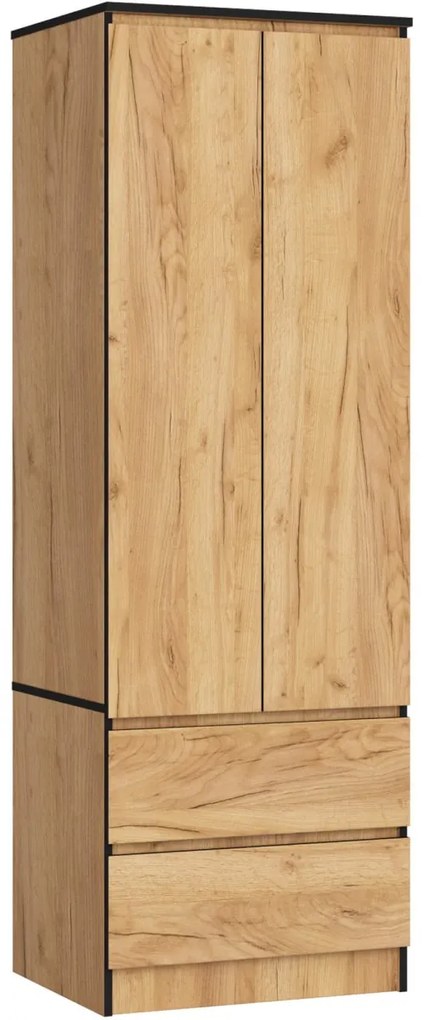Šatníková skriňa STAR 60 cm dub craft zlatý