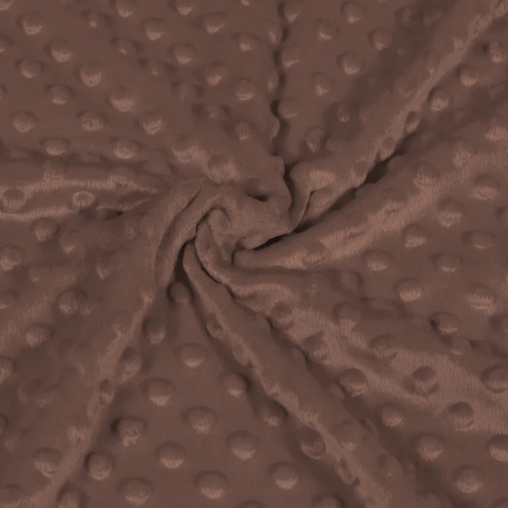 Biante Detské posteľné obliečky do postieľky Minky TOP 3D bodky MKP-052 Čokoládovo hnedé Do postieľky 90x130 a 40x60 cm