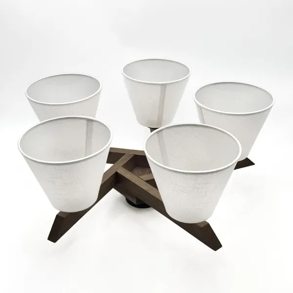 Brilagi - LED  Prisadený luster ANTHONY 5xE14/40W/230V dub orech/biela