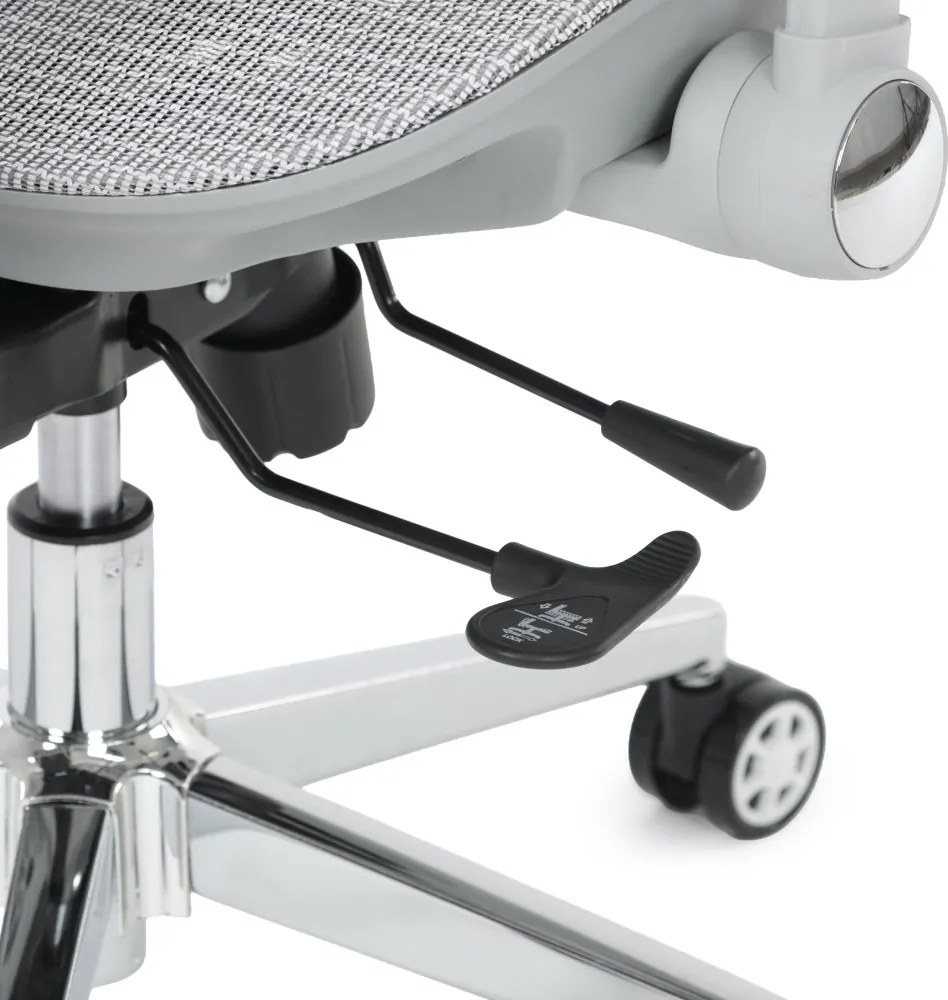 Kancelárska ergonomická stolička PORTE II — sieťovina, sivá