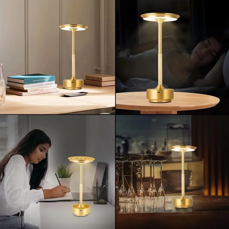 Toolight Toolight, bezdrôtová USB dotyková nočná lampa APP1372-T, zlatá matná, OSW-08636