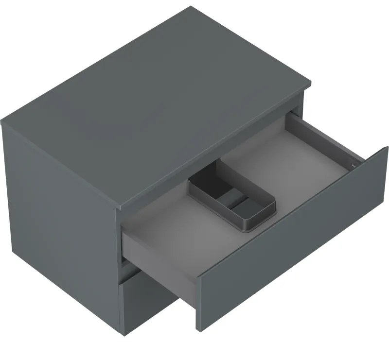 Mexen Orio, kúpeľňová skrinka 70 cm s hornou časťou, 2 zásuvky, grafitová matná, 91A10-07047-2-BFFC66