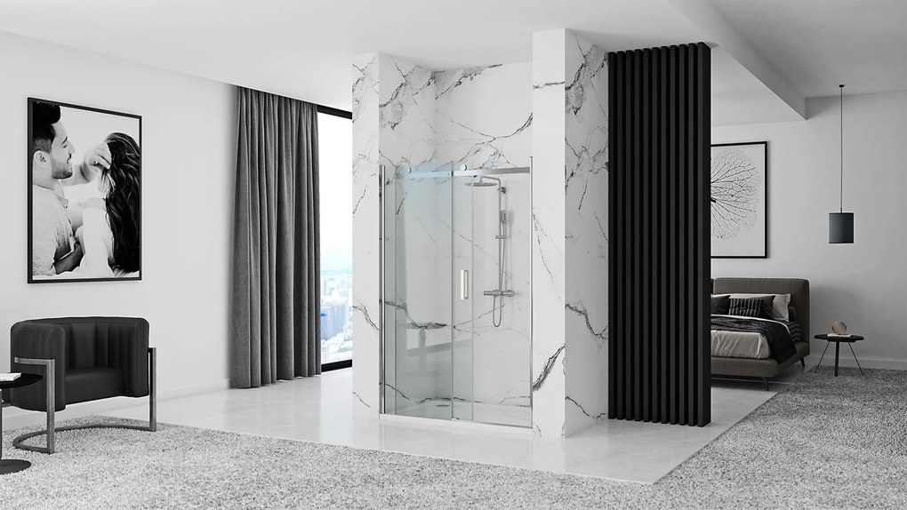 Rea Nixon, posuvné sprchové dvere 120x190 cm, pravé, 8mm číre sklo, chrómový profil, REA-K5003