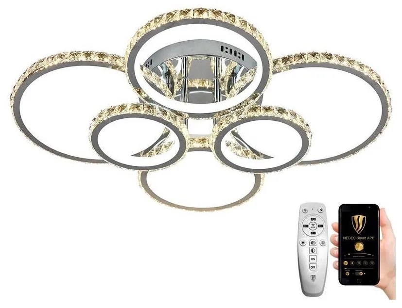 NEDES LED Stmievateľný prisadený luster LED/205W/230V 3000-6500K + DO J2301/CH