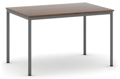 Stôl jedálenský, 1200 x 800 mm doska orech, podnož tm. sivá